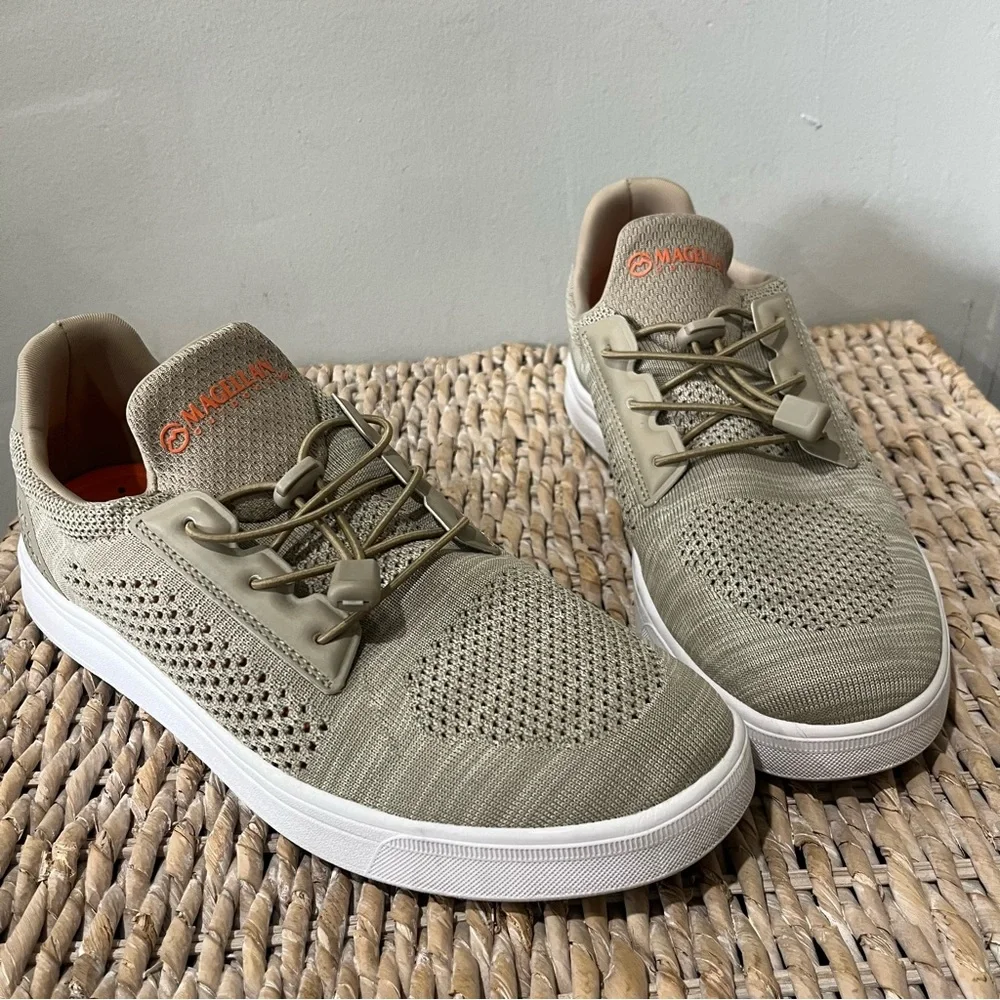 Magellan Outdoors Men's Tidewater Boat Shoes - Beige/ Orange Size 8 Men’s‎